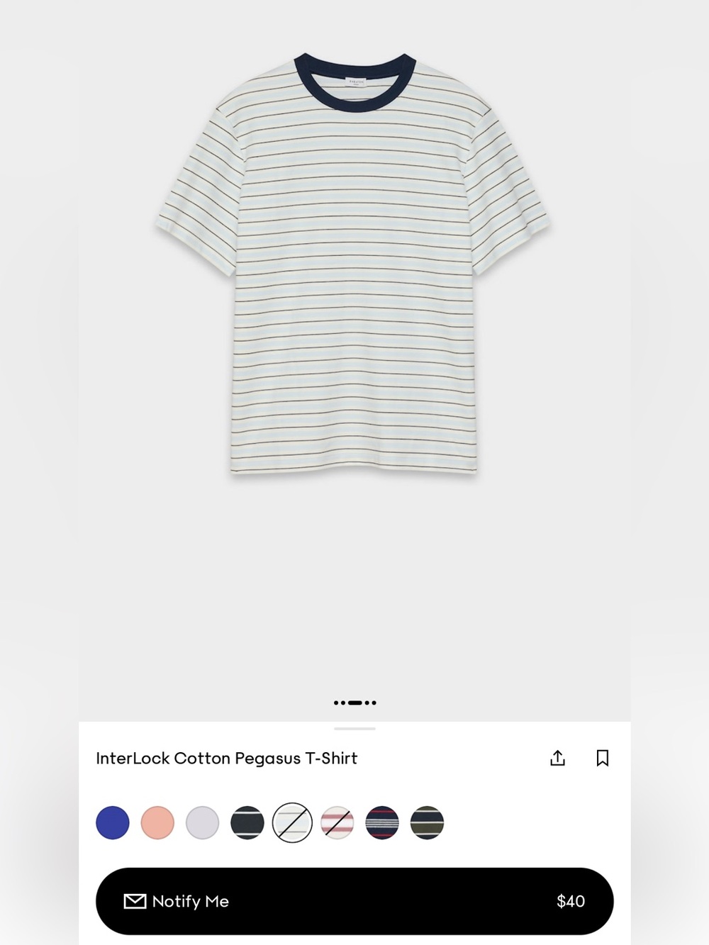 Interlock Cotton Pegasus T-Shirt - Admiral/Light Birch